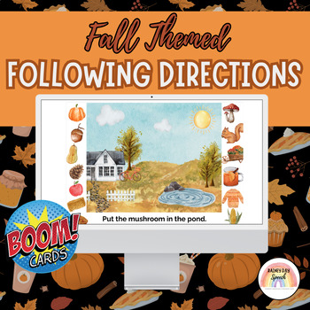 Preview of Fall Following Directions Boom Cards Speech Therapy
