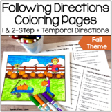 Fall Following Directions Coloring Sheets 1 & 2 Step Directions