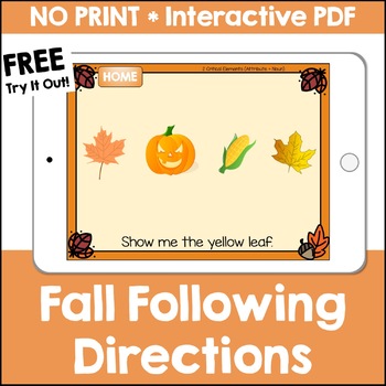 Preview of Fall Following Directions No Print Interactive PDF