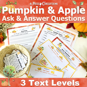 Preview of Fall Foods Farm Pumpkins & Apples Nonfiction Bundle RI.2.1 Ask & Answer Question