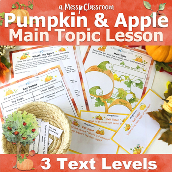 Preview of Fall Foods Farm Pumpkins & Apples Nonfiction Reading Bundle RI.2.2 Main Topic