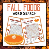 Fall Foods Word Search | Fall Activities