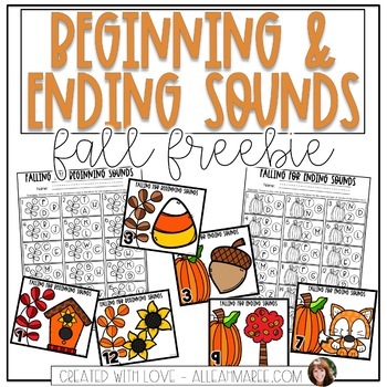 Preview of Fall Beginning and Ending Sounds FREEBIE