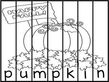 Fall Freebie Pumpkin Puzzle by Gable #39 s Kinder Korner TpT