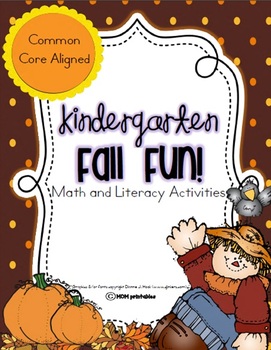 Preview of Fall Fun  - A Kindergarten Math and Language Arts Unit (Common Core Aligned)