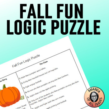 Preview of Fall Fun Autumn Logic Puzzle Critical Thinking Brainteaser