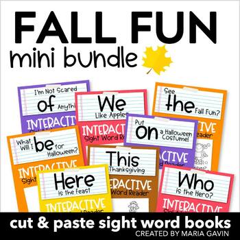 Preview of Fall Emergent Readers - Kindergarten Sight Word Practice Books - Apple September