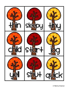 Fall / Autumn: Fun Kids and Fall Trees Synonyms Match | TPT