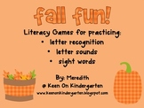 Fall Fun: Literacy Games Pack