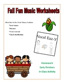 Fall Fun Music Theory Worksheets