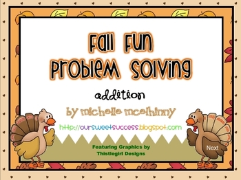 Preview of Fall Fun Problem Solving {Addition}