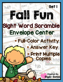 Fall Fun Sight Word Scramble Envelope Center Set 1