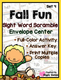 Fall Fun Sight Word Scramble Envelope Center Set 4