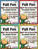 Fall Fun Sight Dolch Words Scramble Envelope Centers Bundle