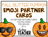 Fall Glitter Pumpkin Emoji Partner Cards