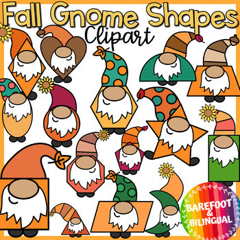 Preview of Fall Gnome 2D Shapes Clipart | Fall Clipart