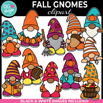 Preview of Fall Gnomes Clipart | Autumn Gnome Clipart | Fall Clipart | Harvest Clip Art