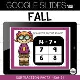 Fall Google Slides™ Subtraction Facts Practice Set 1