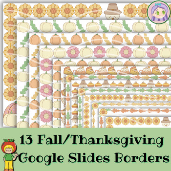 Preview of Fall Google slides borders, Thanksgiving Google slides borders, Retro borders
