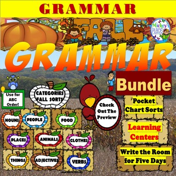 Preview of Fall Grammar Bundle Differentiated Activities