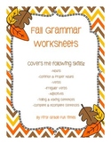 Fall Grammar Worksheets