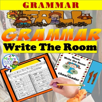 Preview of Fall Grammar Write The Room: Nouns and Verbs