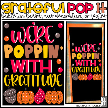 Preview of Fall Gratitude Pop-It Bulletin Board or Door Decoration Kit