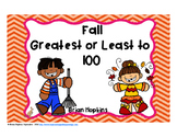 Fall Greatest and Least to 100 Task Cards FREEBIE