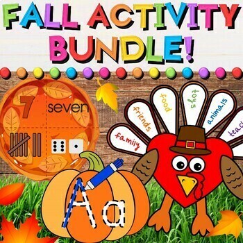 Preview of Fall Growing Bundle with Autumn Literacy, Math, History, & Craft Activities