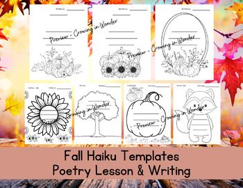 Preview of Fall Haiku Poetry Templates, Creative Writing