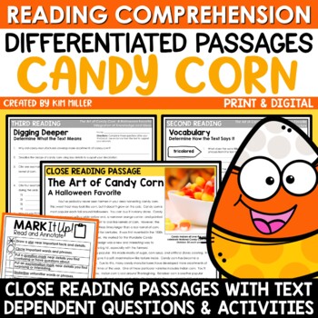 Preview of Fall Halloween Activities Close Reading Comprehension Passages and Questions