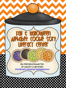 Preview of Fall & Halloween Alphabet Cookie Sort Literacy Center