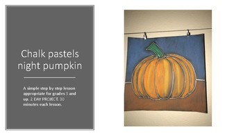 Pumpkin chalk pastel art project - fall craft for kids