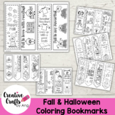Fall & Halloween Coloring Bookmarks -- Kindergarten | 1st | 2nd