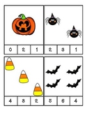Fall Halloween Count and Clip Cards #1-24
