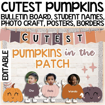 Preview of Fall & Halloween Cute Pumpkins Classroom Decor | Bulletin Board & Photo Craft