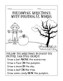 Fall/Halloween Following Directions using Prepositions