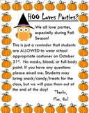 Fall/Halloween Letter to Parents *Editable*