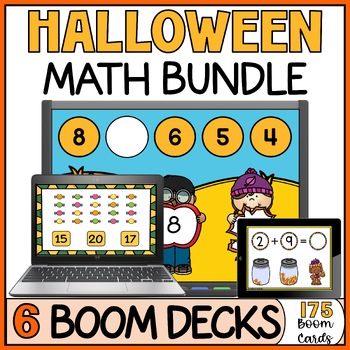 Preview of Fall Halloween Math Activities Kindergarten - Number Sense Boom Cards Bundle