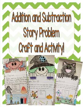 Preview of Fall Halloween Story Problem Craft and Activity