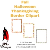 Fall-Halloween-Thanksgiving Border Clipart Pack