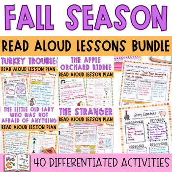 Preview of Fall Halloween Thanksgiving Read Aloud BUNDLE | Autumn Lesson Plan & Activities