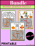 Fall- Halloween- Thanksgiving Word Search Puzzle Bundle