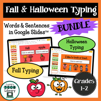 Preview of Fall & Halloween Typing BUNDLE Word and Sentence Typing in Google Slides™