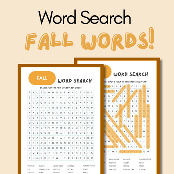 Preview of Fall/Halloween Word Search