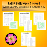 Fall & Halloween Word Search, Word Scramble and Answer Key!