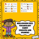 Fall/Halloween vocabulary cards (bilingual:English/Spanish)