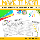 Fall Handwriting Practice Themed Handwriting and Sentences