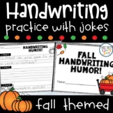 Fall Handwriting Practice Worksheets- Handwriting Jokes - 