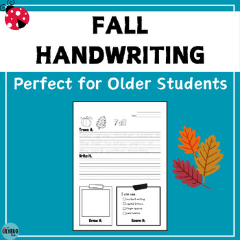 Preview of Fall Handwriting Practice for Older Students // 25 Worksheets